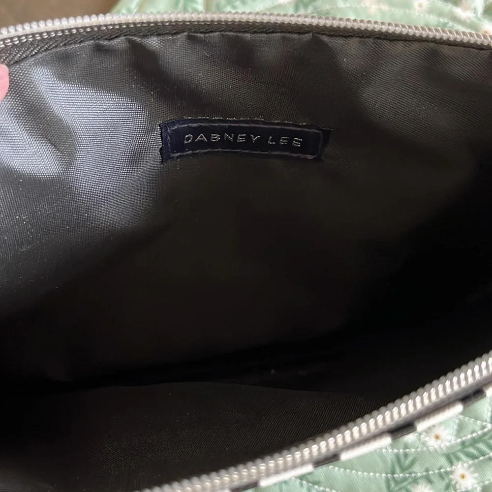 Dabney Lee black/white cosmetic bag/wristlet.